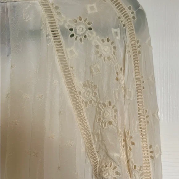Johnny Was Laurel Amari Blouse - C10021-4 Cream Lace Blouse, Size S - Picture 8 of 11